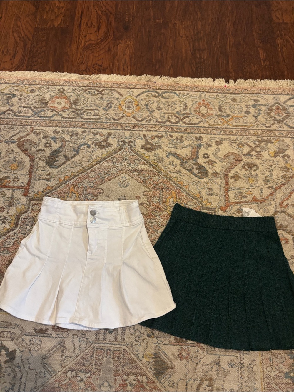 abercrombie kids White & Dark Green Girls' Matching Skater Skirts